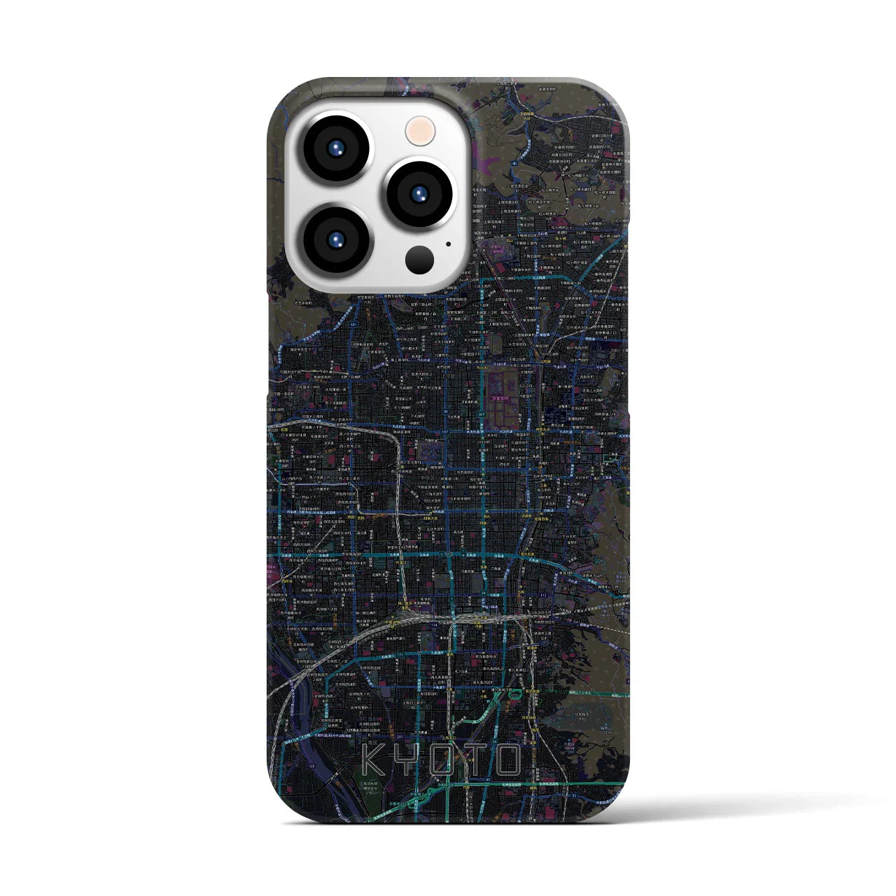 【京都(京都府)】地図柄iPhoneケース(バックカバータイプ)