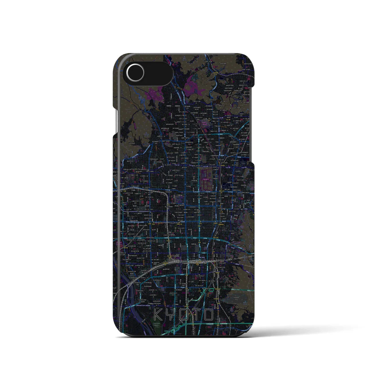 【京都(京都府)】地図柄iPhoneケース(バックカバータイプ)