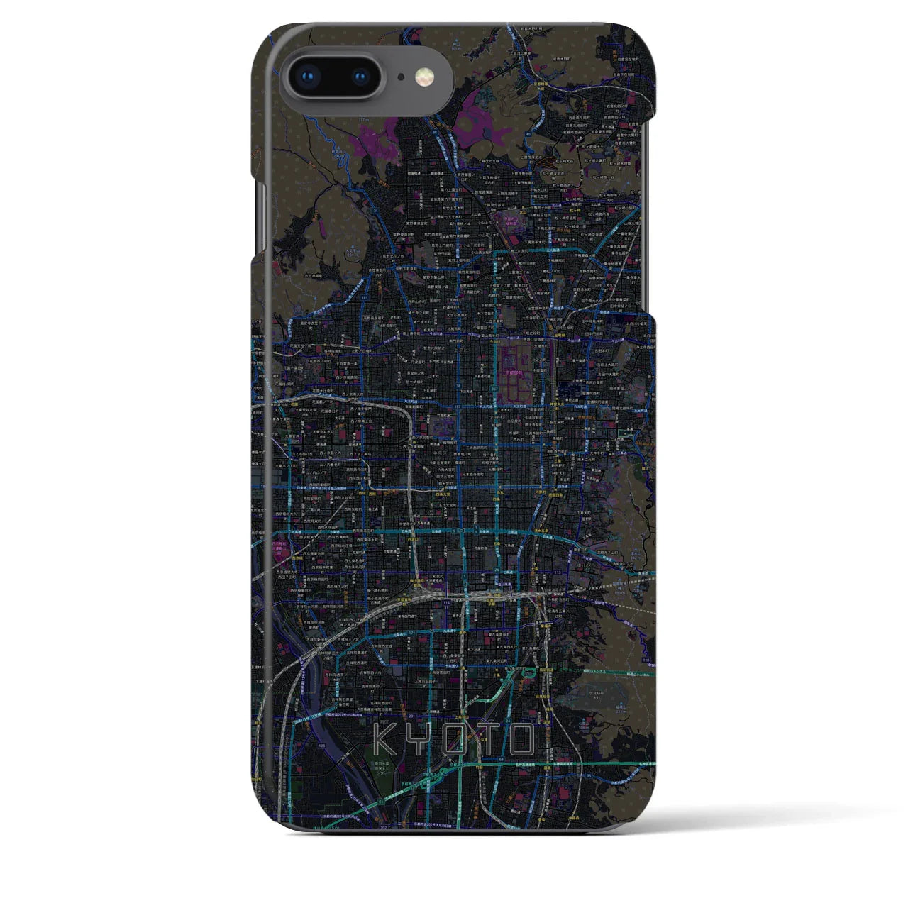 【京都(京都府)】地図柄iPhoneケース(バックカバータイプ)