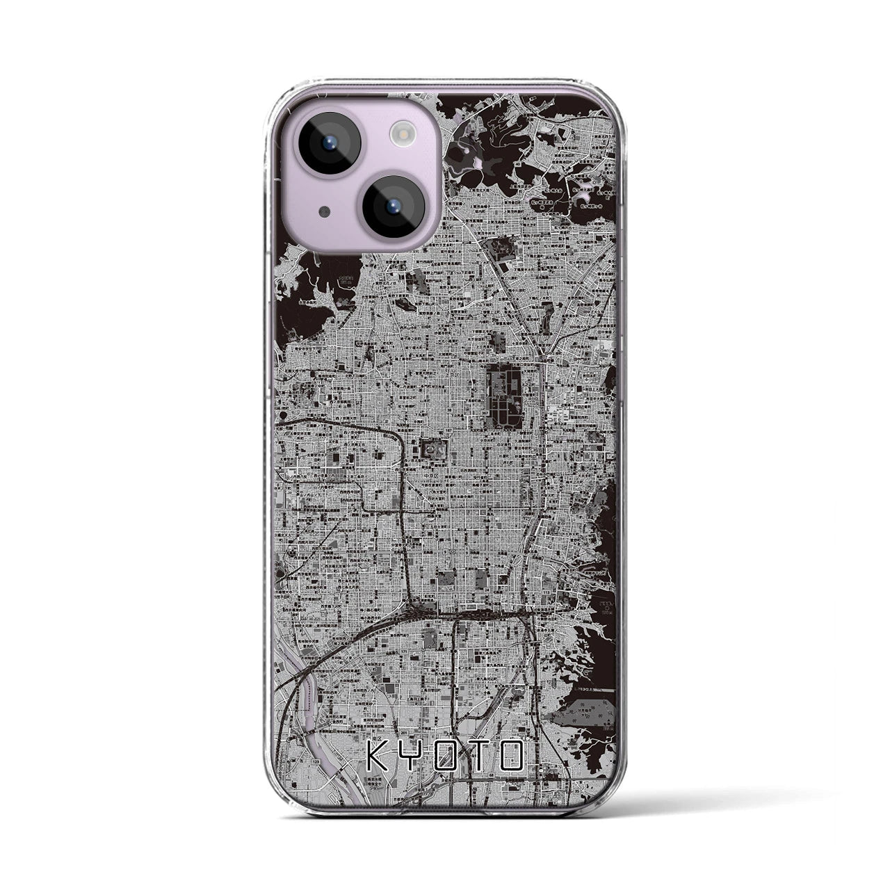 【京都(京都府)】地図柄iPhoneケース(クリアタイプ)