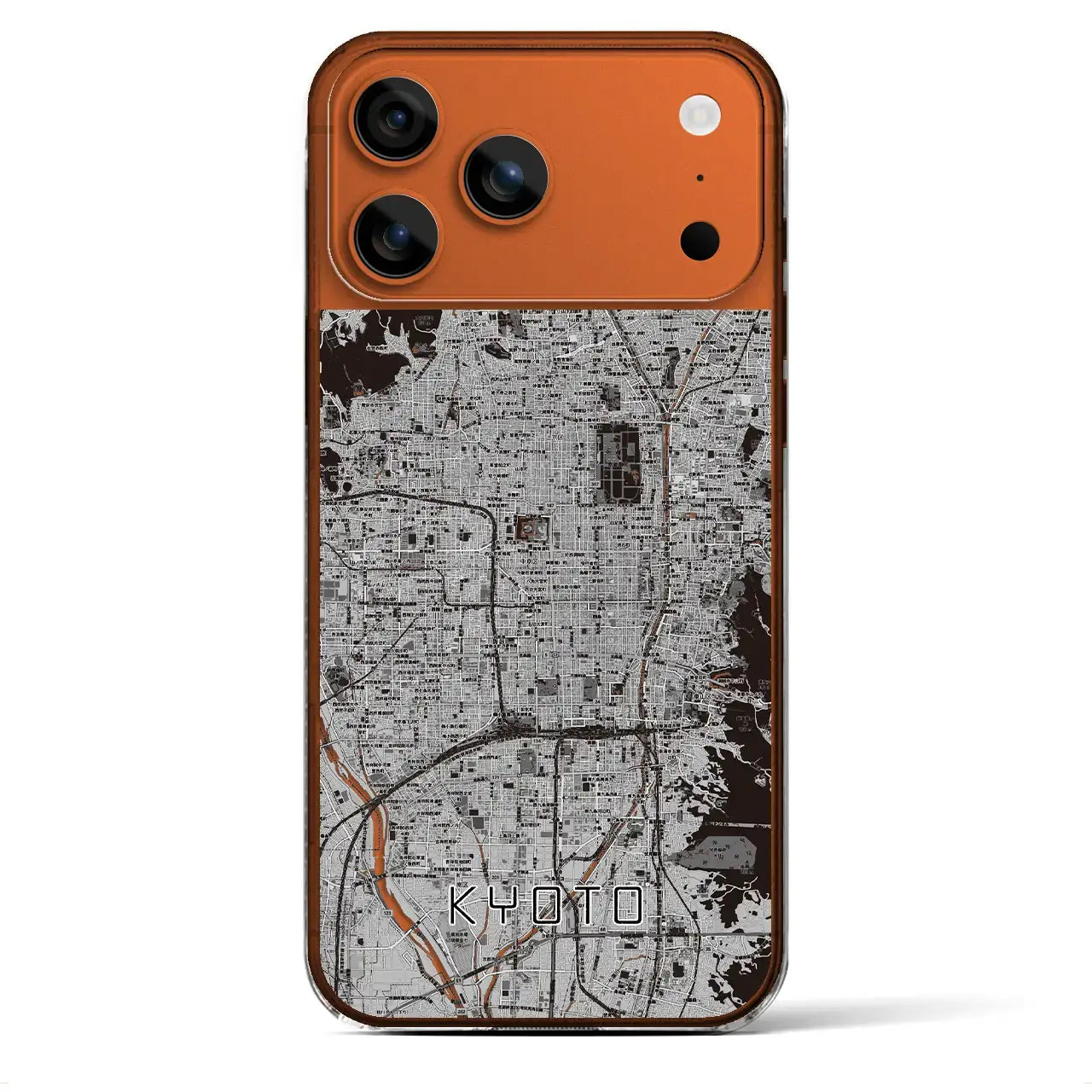 【京都(京都府)】地図柄iPhoneケース(クリアタイプ)モノトーン・iPhone 17 Pro Max 用