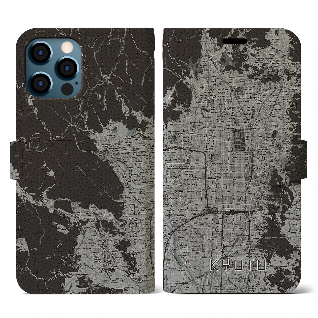 【京都(京都府)】地図柄iPhoneケース(手帳タイプ)