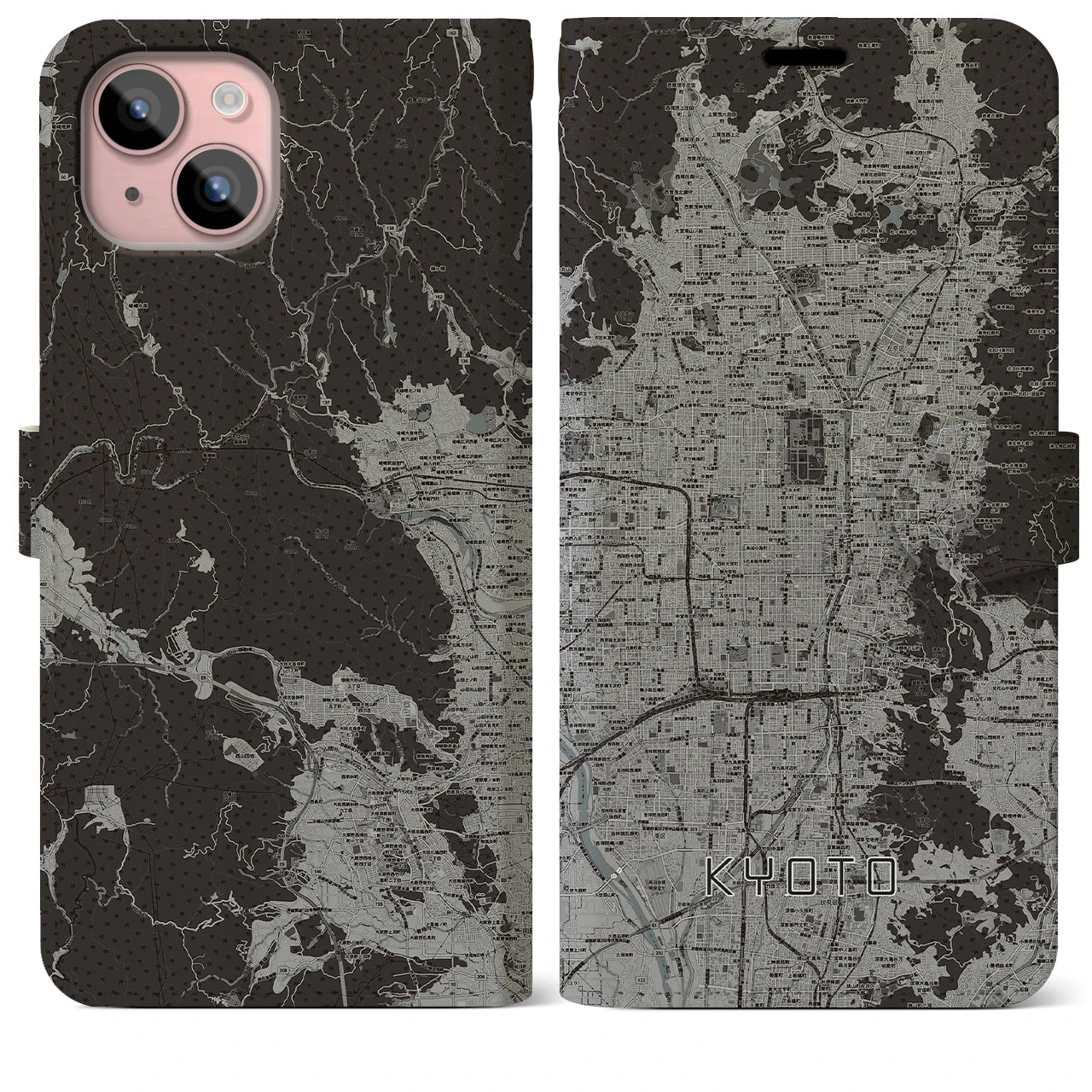 【京都(京都府)】地図柄iPhoneケース(手帳タイプ)