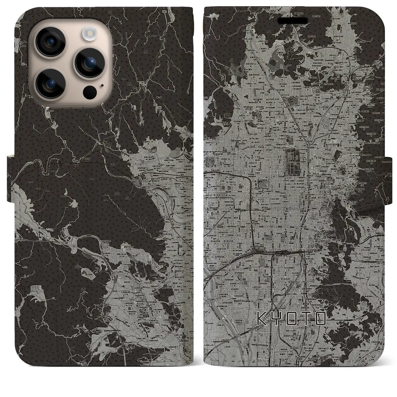 【京都(京都府)】地図柄iPhoneケース(手帳タイプ)