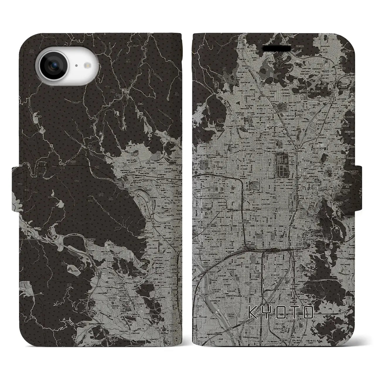 【京都(京都府)】地図柄iPhoneケース(手帳タイプ)