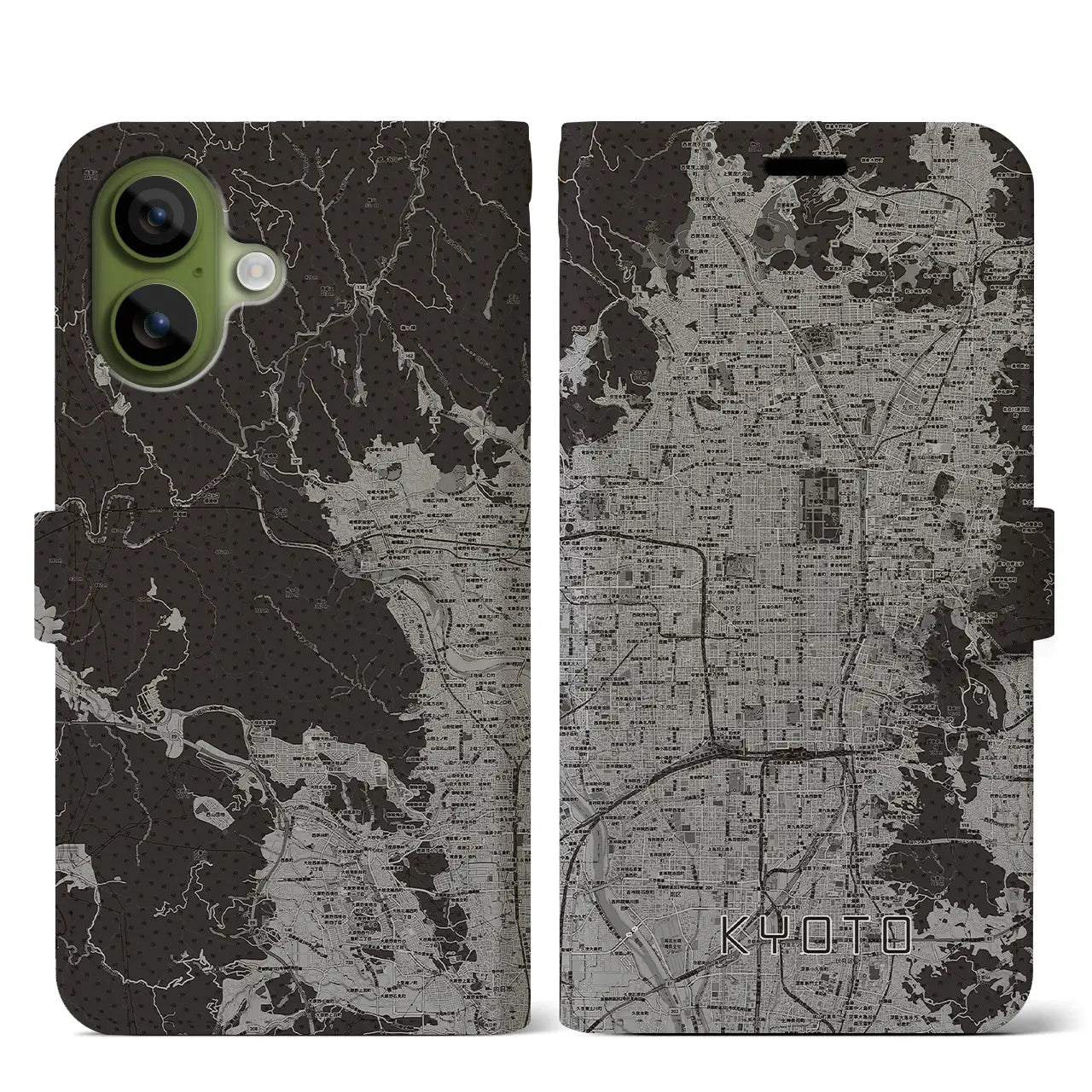 【京都(京都府)】地図柄iPhoneケース(手帳タイプ)