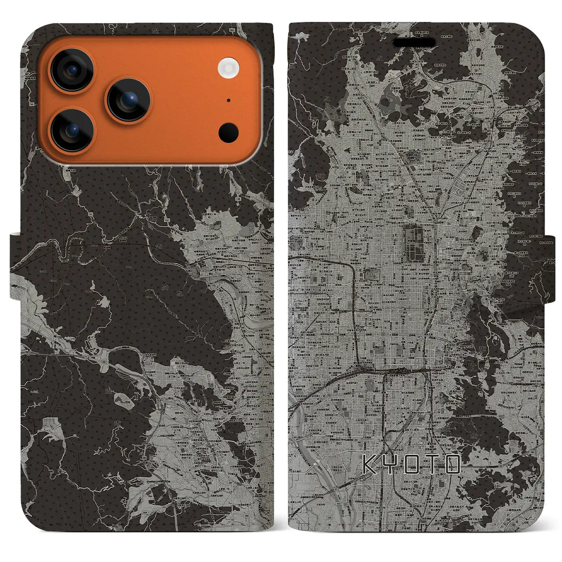 【京都(京都府)】地図柄iPhoneケース(手帳タイプ)