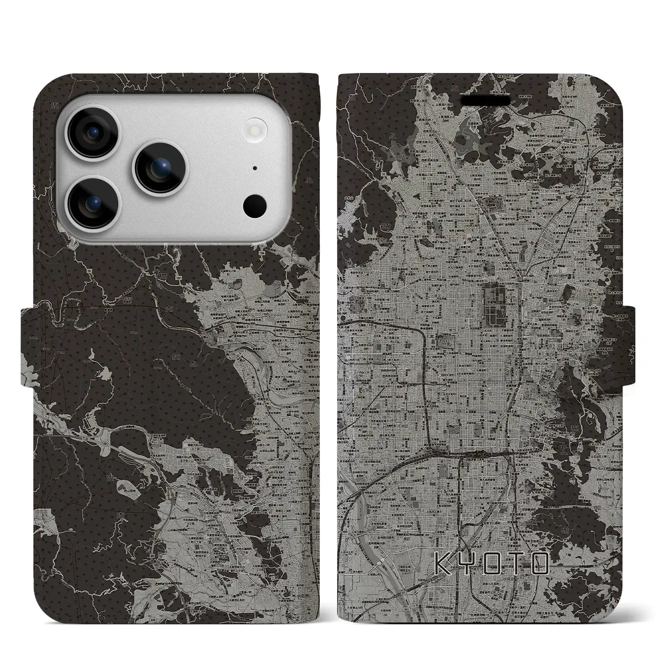 【京都(京都府)】地図柄iPhoneケース(手帳タイプ)