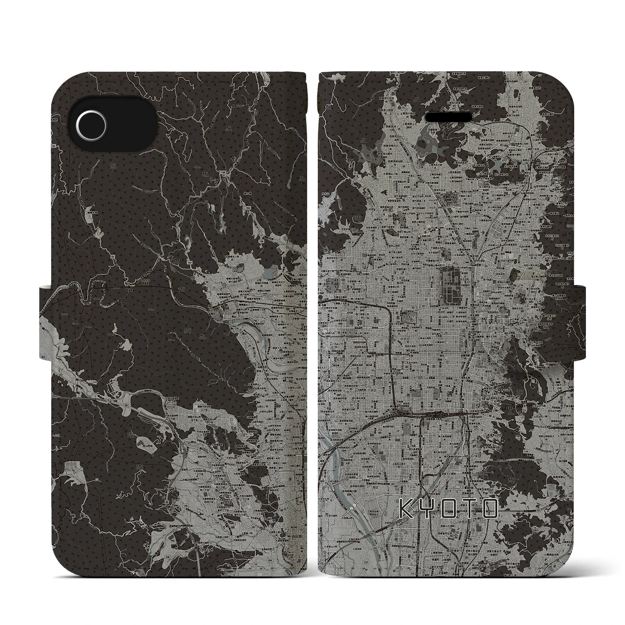 【京都(京都府)】地図柄iPhoneケース(手帳タイプ)