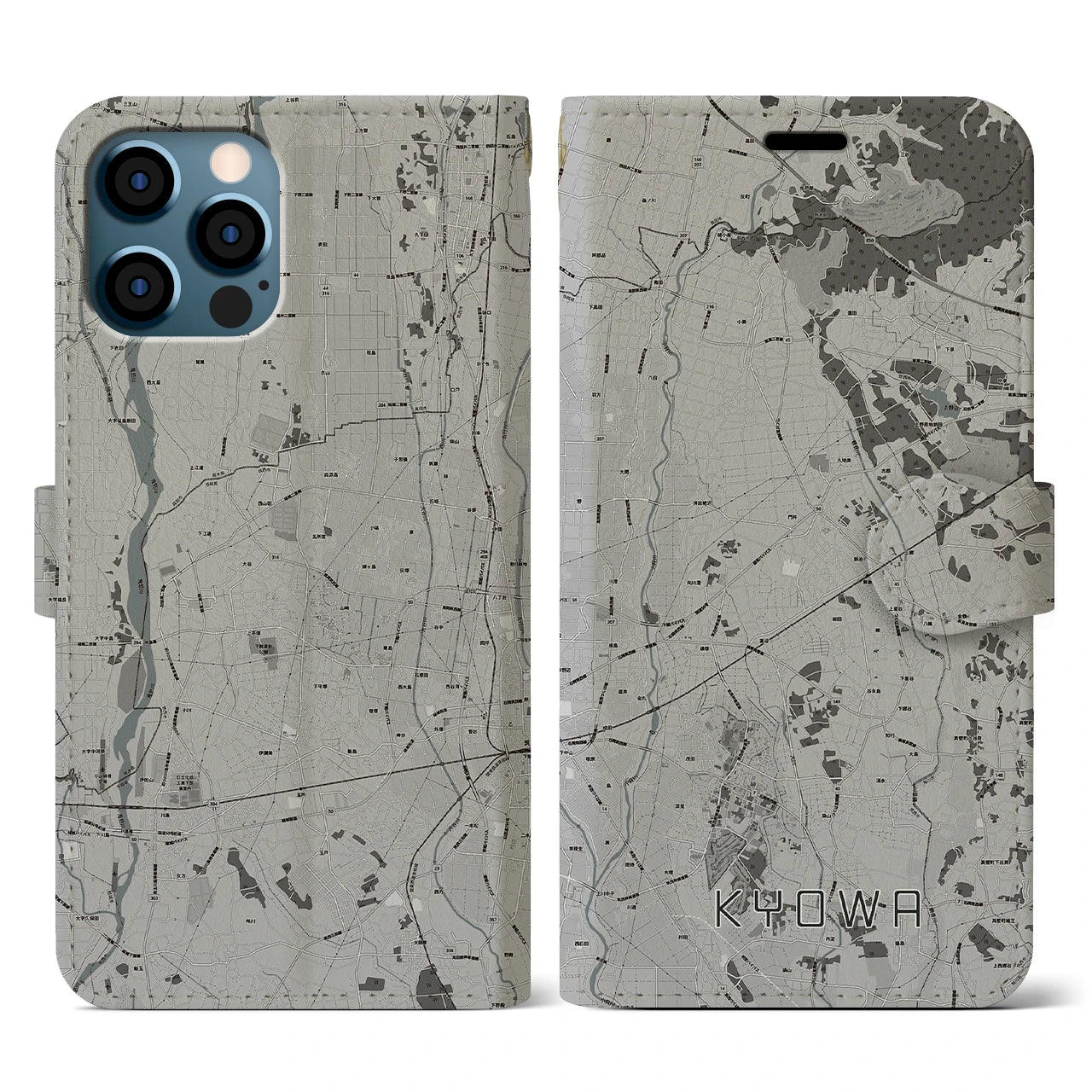 【協和(茨城県)】地図柄iPhoneケース(手帳タイプ)