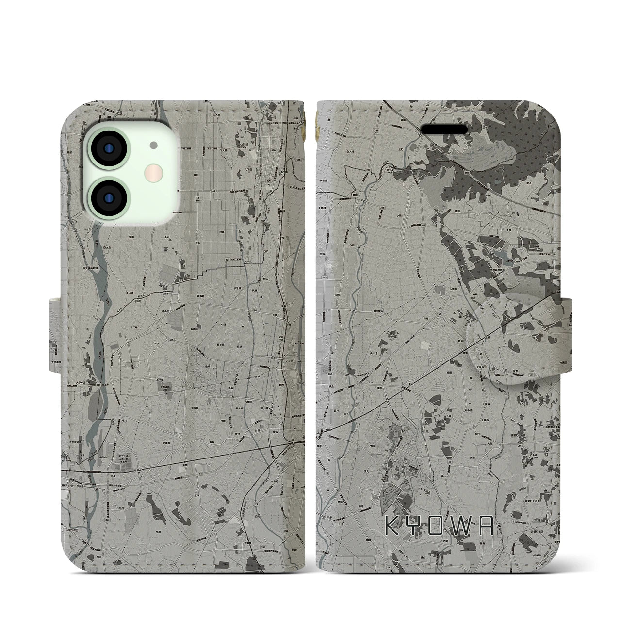 【協和(茨城県)】地図柄iPhoneケース(手帳タイプ)