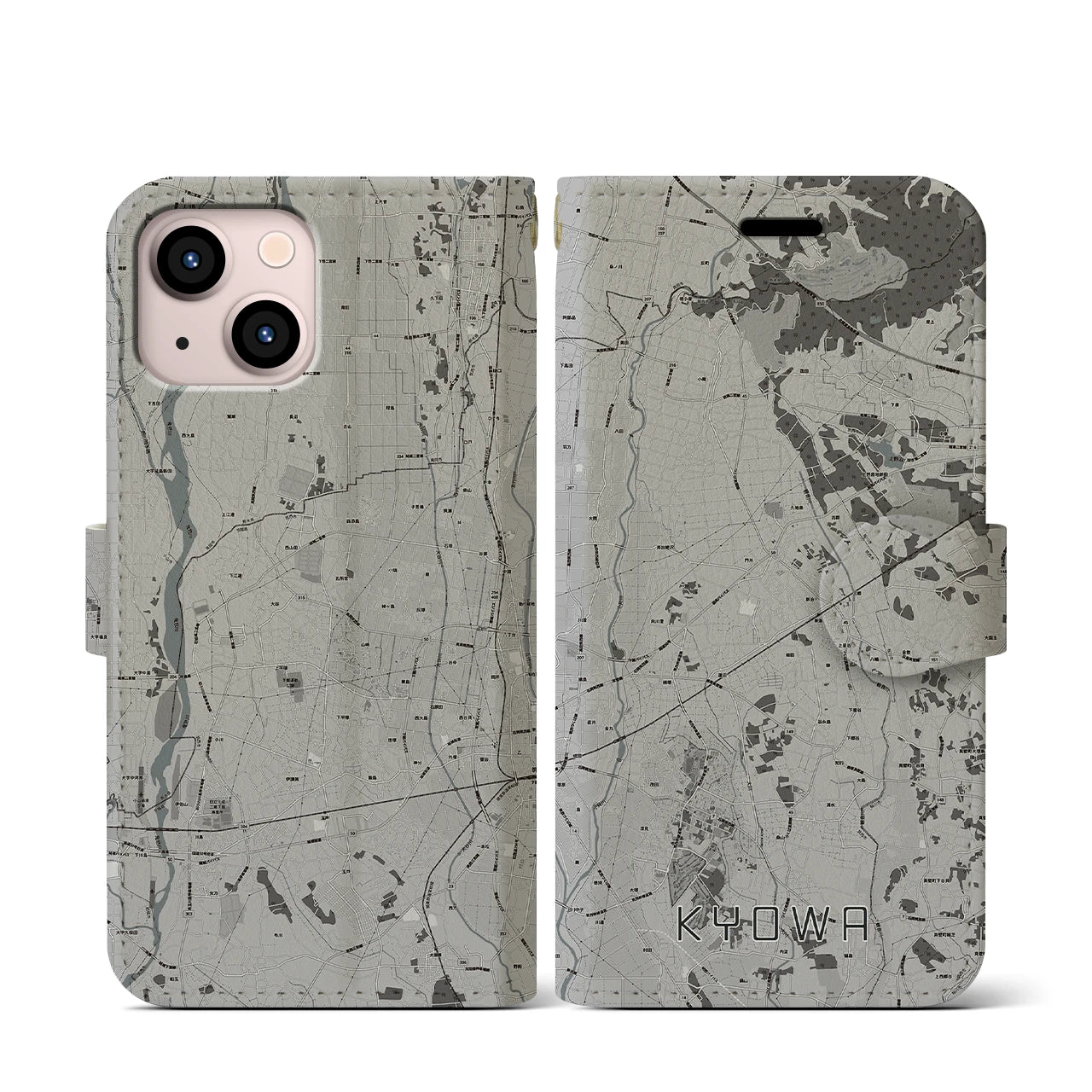 【協和(茨城県)】地図柄iPhoneケース(手帳タイプ)