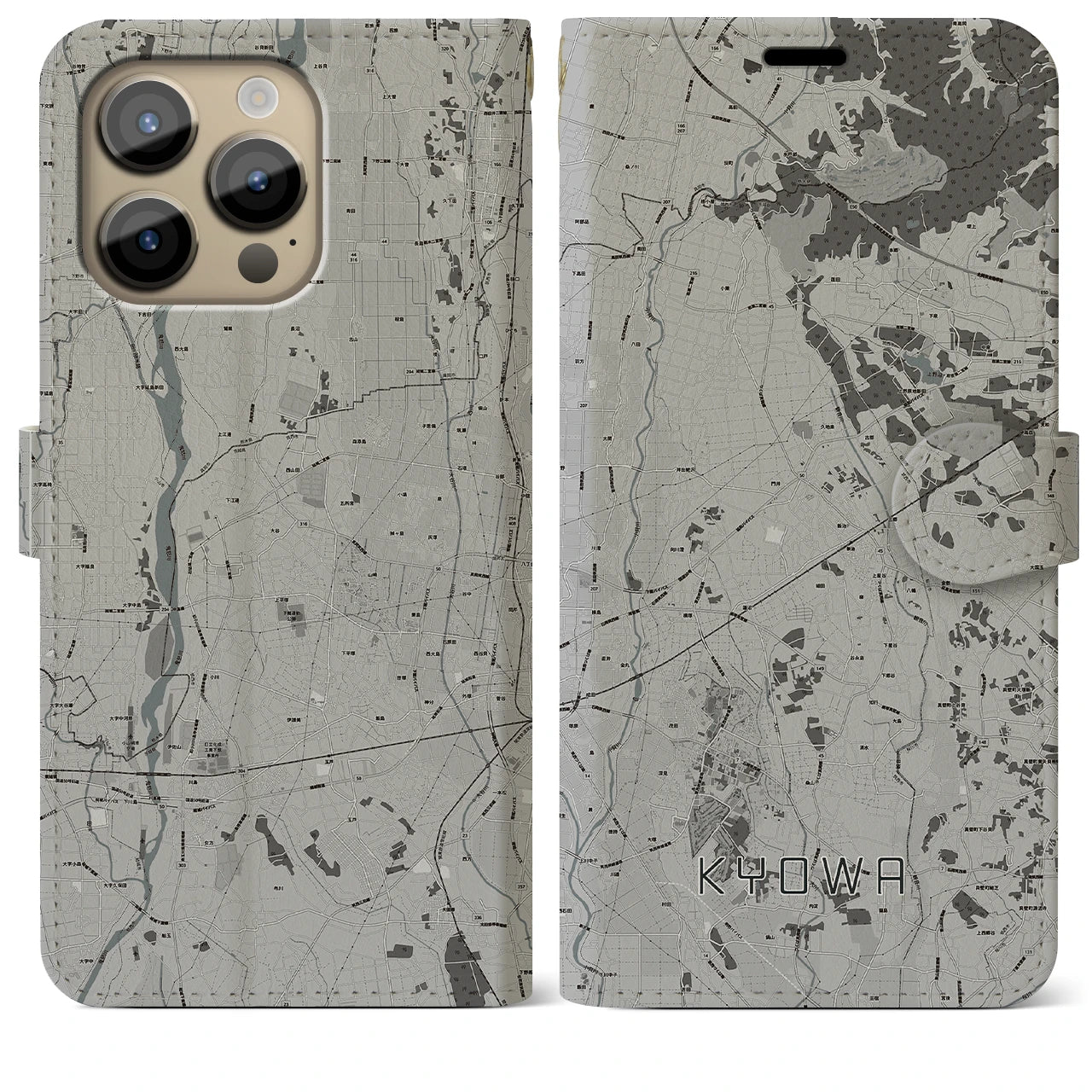 【協和(茨城県)】地図柄iPhoneケース(手帳タイプ)