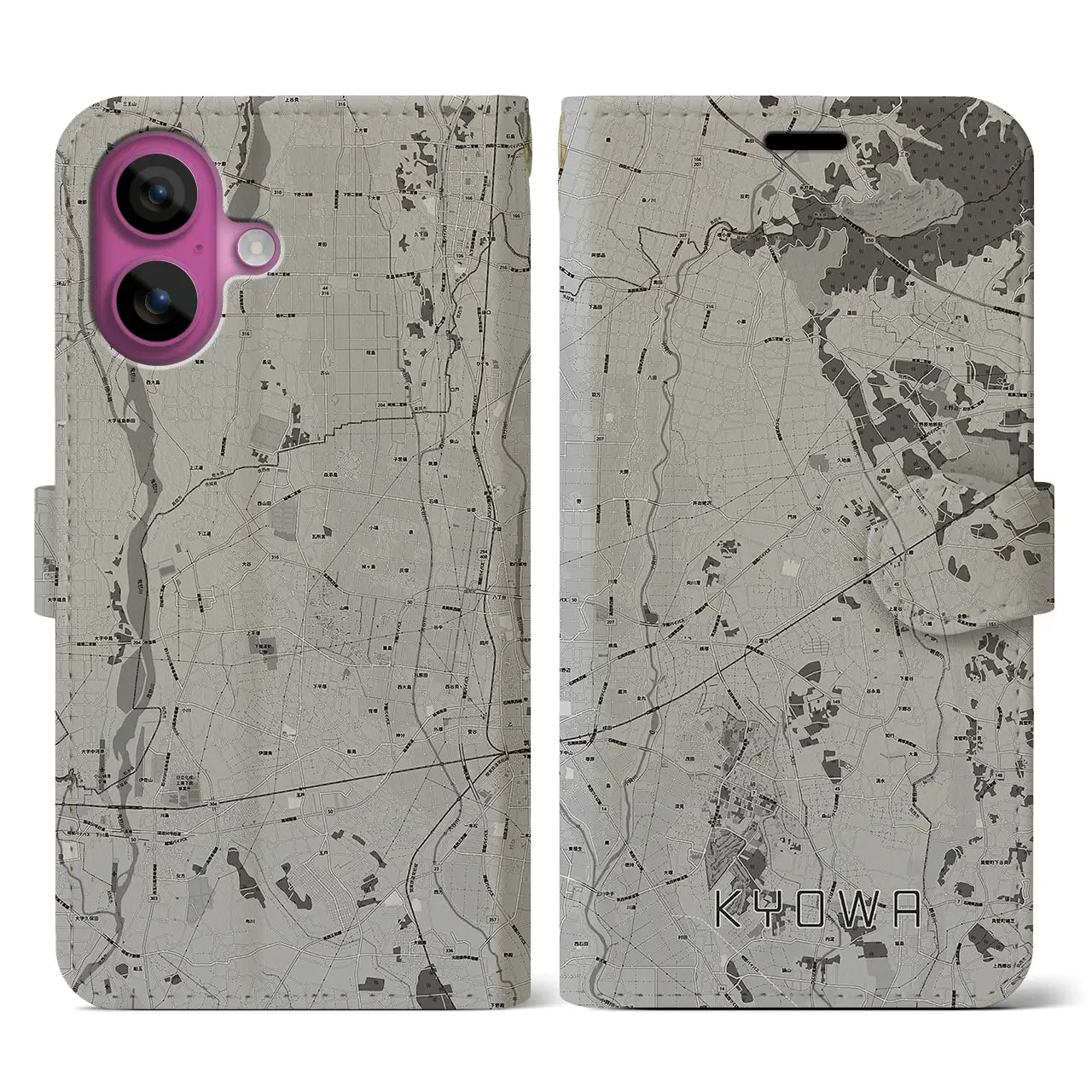 【協和(茨城県)】地図柄iPhoneケース(手帳タイプ)