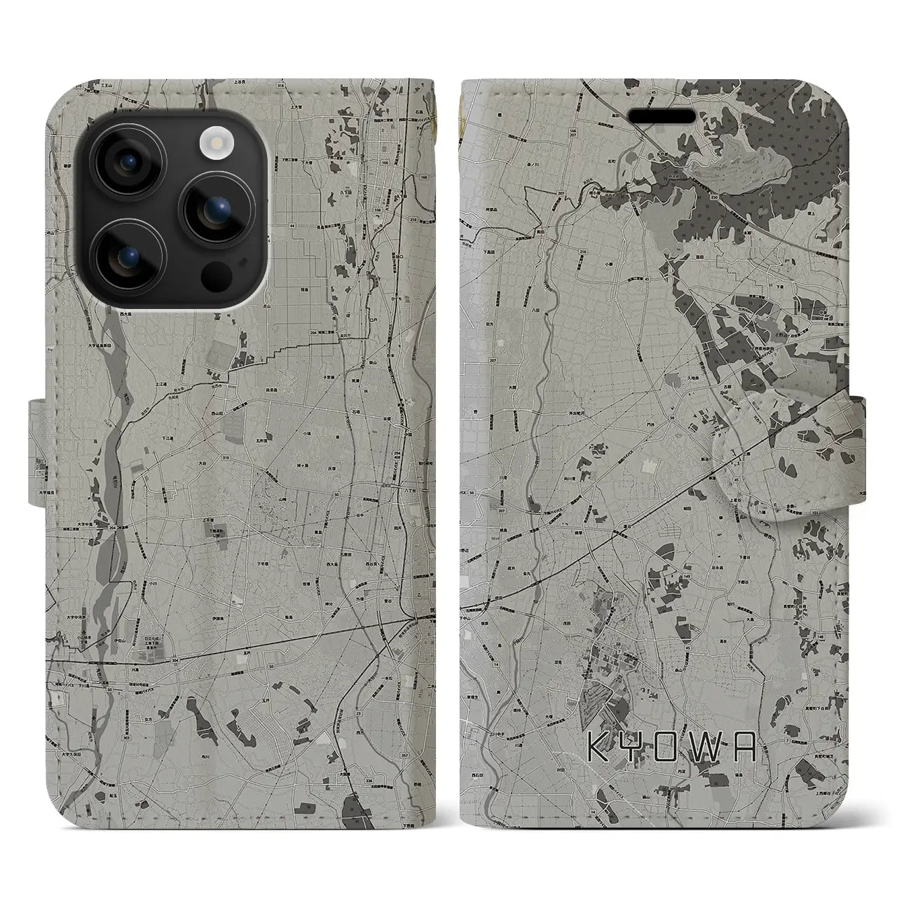 【協和(茨城県)】地図柄iPhoneケース(手帳タイプ)