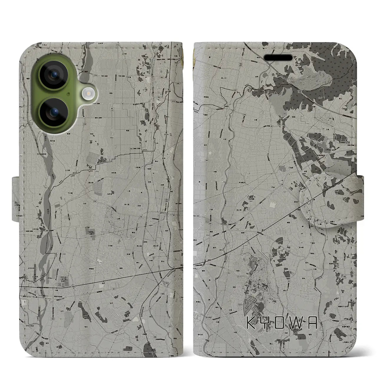 【協和(茨城県)】地図柄iPhoneケース(手帳タイプ)