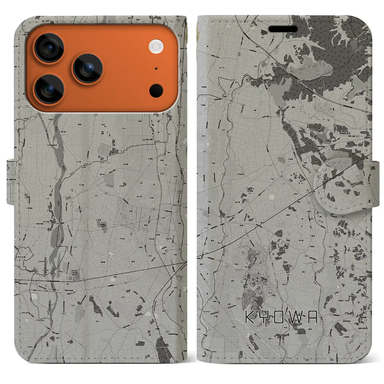 【協和(茨城県)】地図柄iPhoneケース(手帳タイプ)