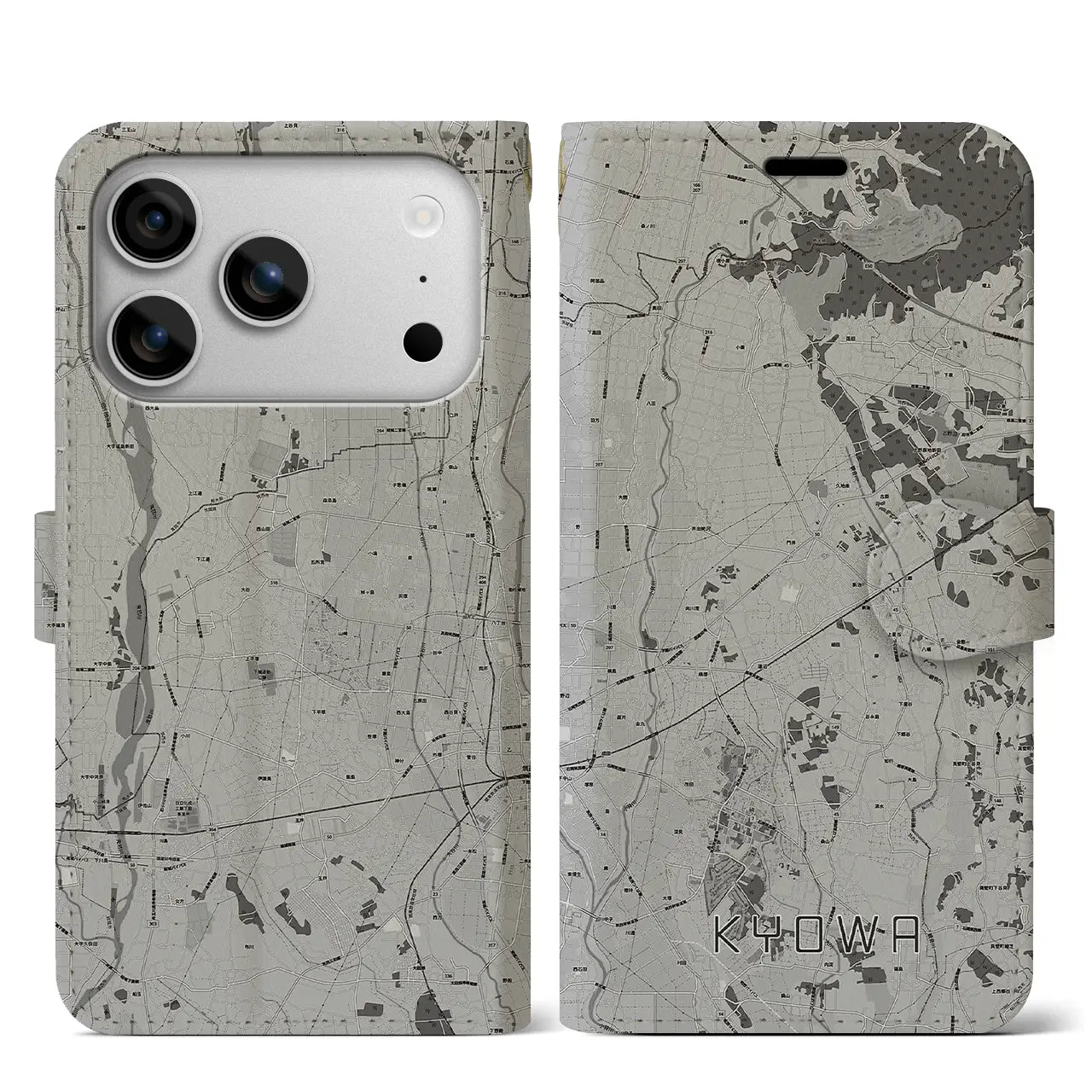 【協和(茨城県)】地図柄iPhoneケース(手帳タイプ)