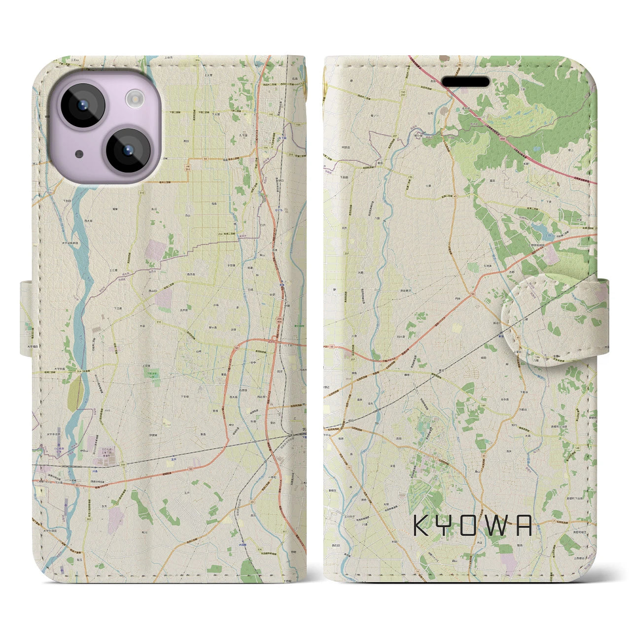 【協和(茨城県)】地図柄iPhoneケース(手帳タイプ)