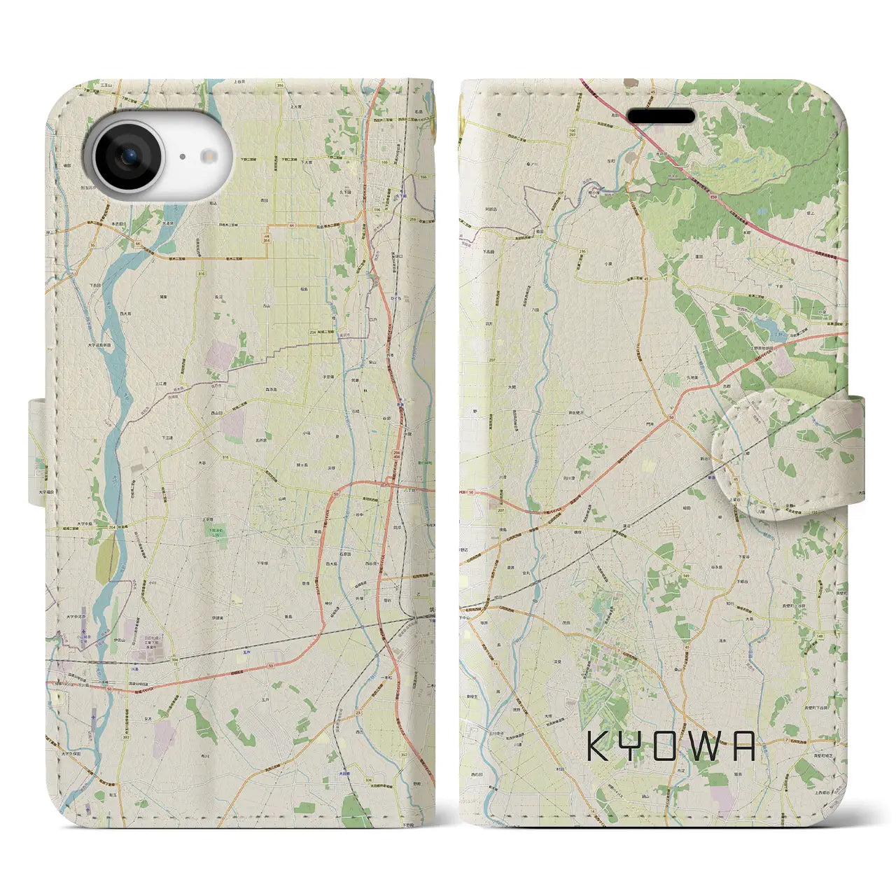 【協和(茨城県)】地図柄iPhoneケース(手帳タイプ)