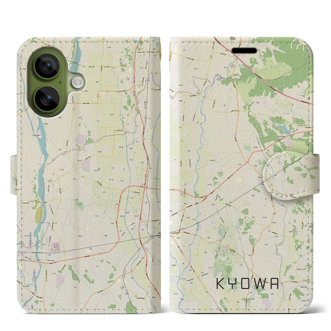 【協和(茨城県)】地図柄iPhoneケース(手帳タイプ)モノトーン・iPhone 17 Pro Max 用