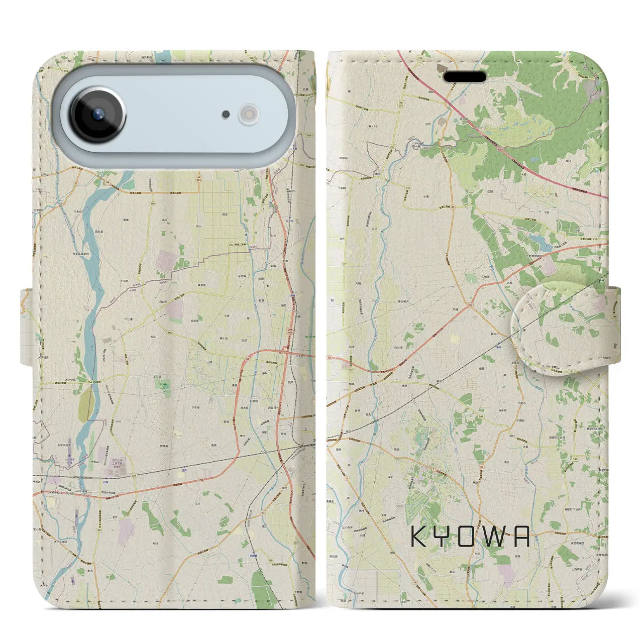 【協和(茨城県)】地図柄iPhoneケース(手帳タイプ)