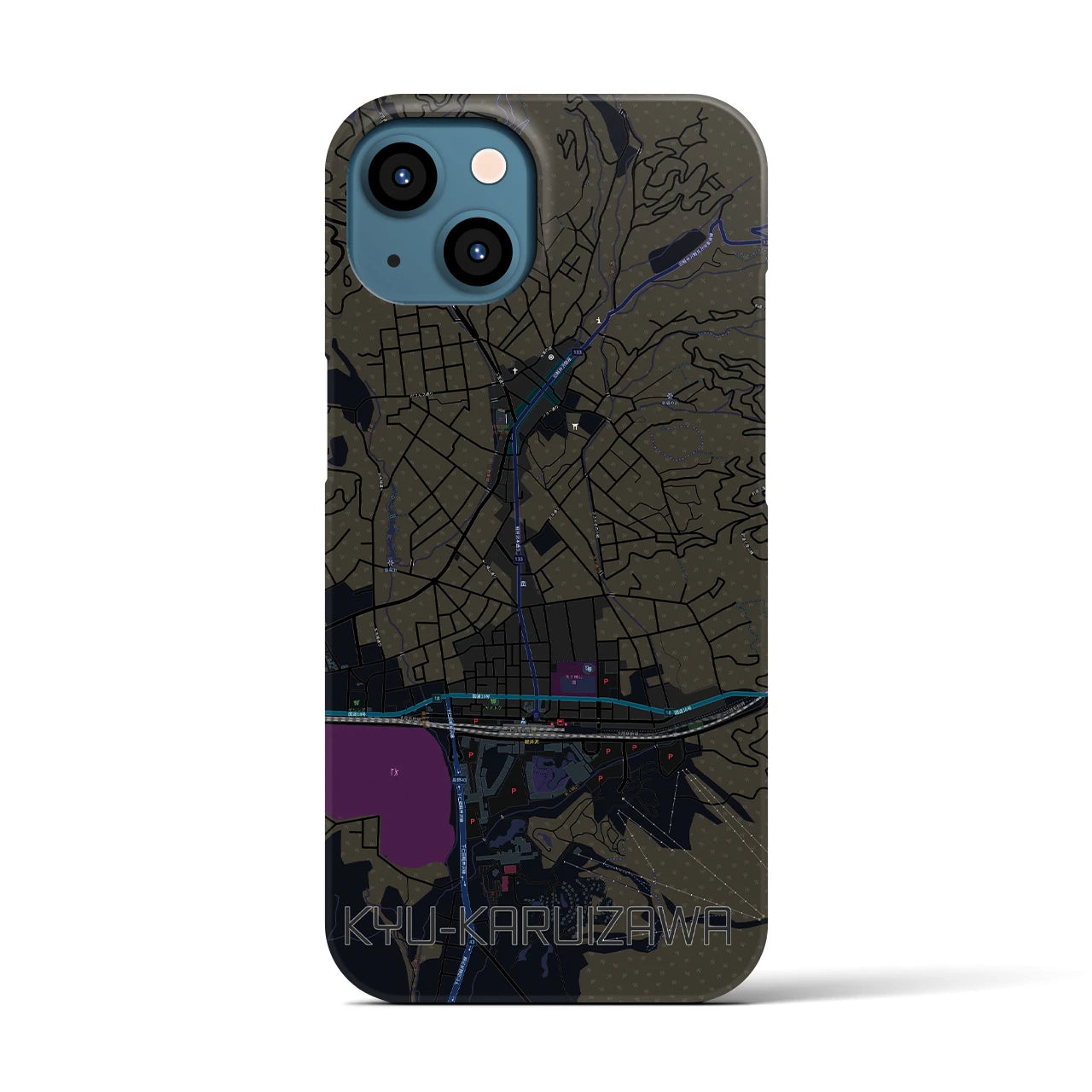 【旧軽井沢(長野県)】地図柄iPhoneケース(バックカバータイプ)