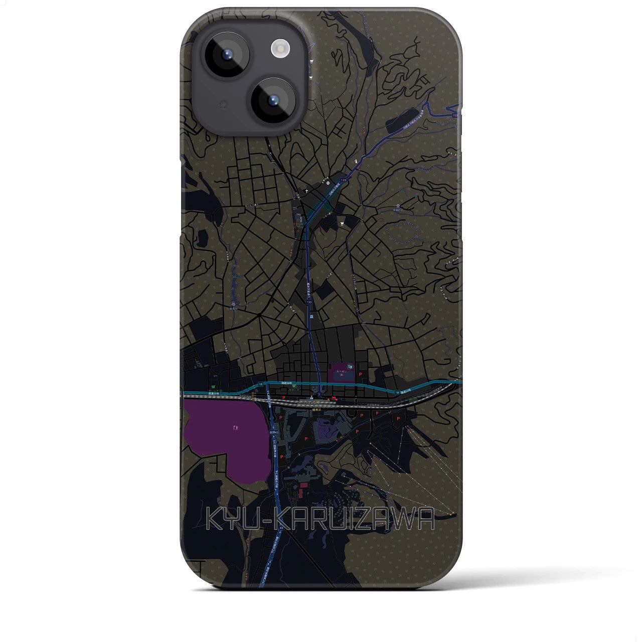 【旧軽井沢(長野県)】地図柄iPhoneケース(バックカバータイプ)