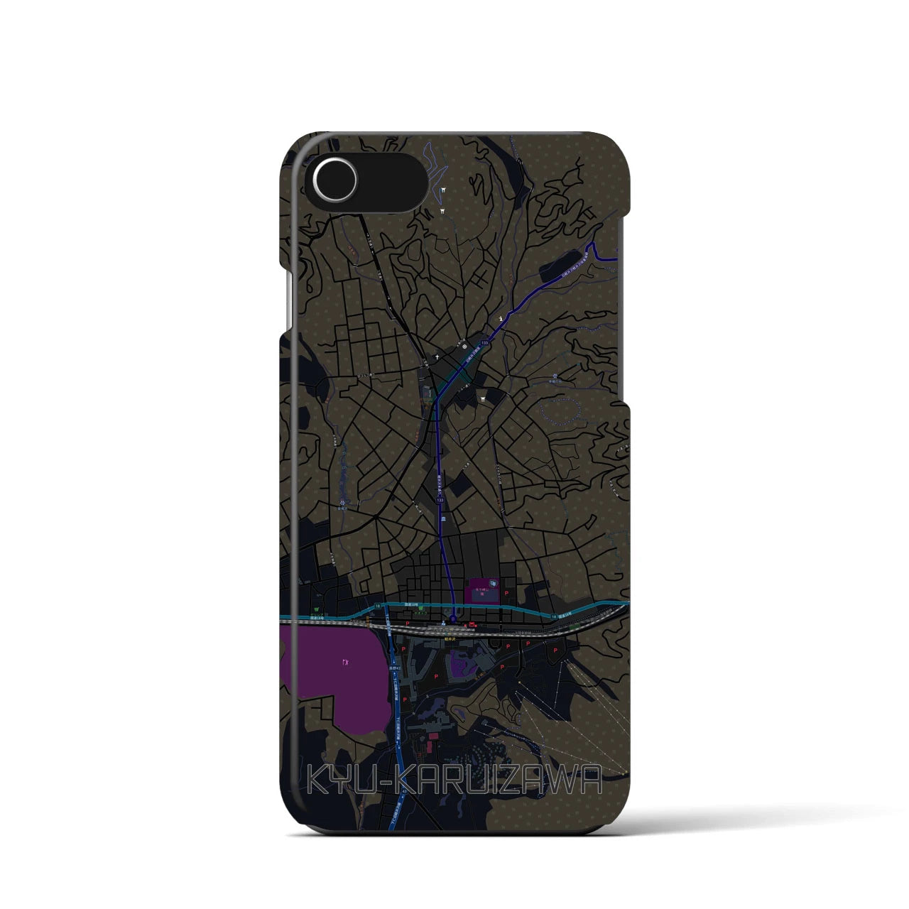 【旧軽井沢(長野県)】地図柄iPhoneケース(バックカバータイプ)