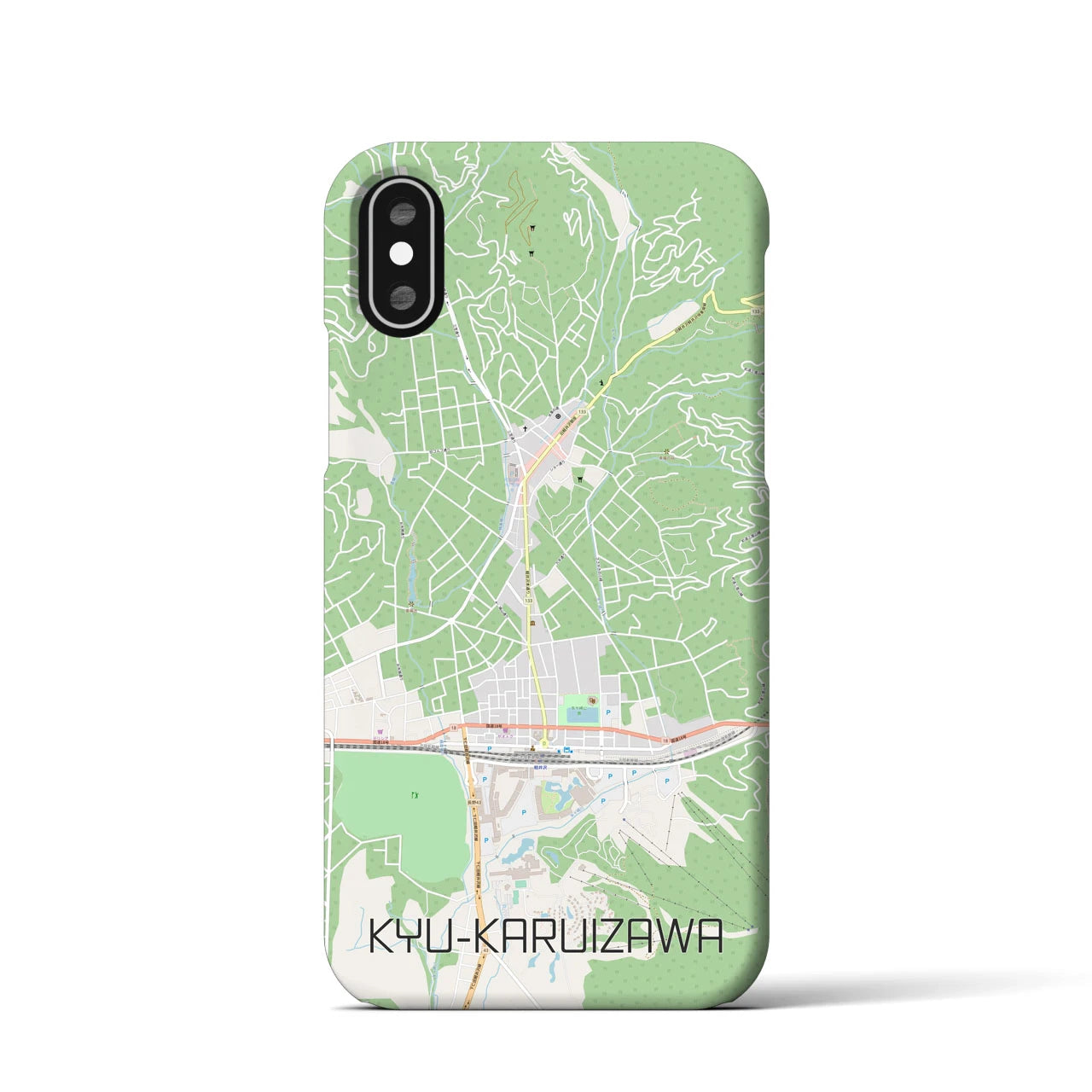 【旧軽井沢(長野県)】地図柄iPhoneケース(バックカバータイプ)