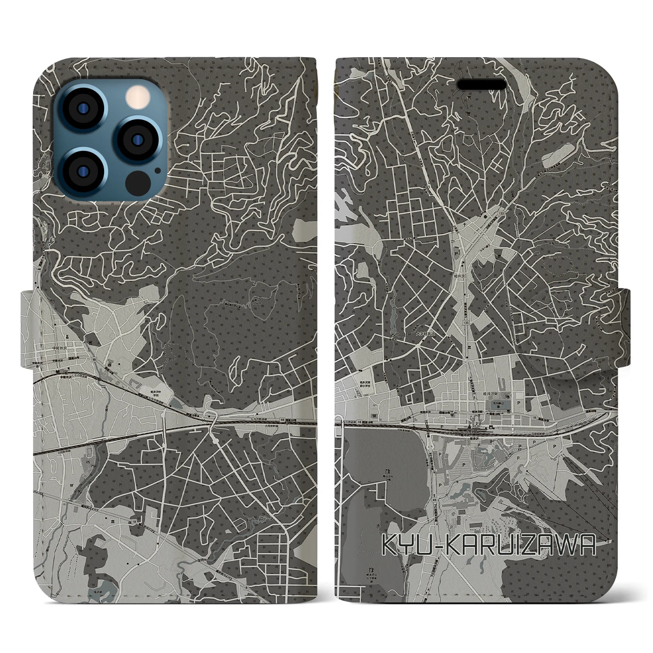 【旧軽井沢(長野県)】地図柄iPhoneケース(手帳タイプ)