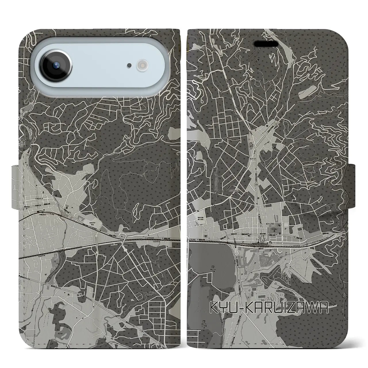 【旧軽井沢(長野県)】地図柄iPhoneケース(手帳タイプ)