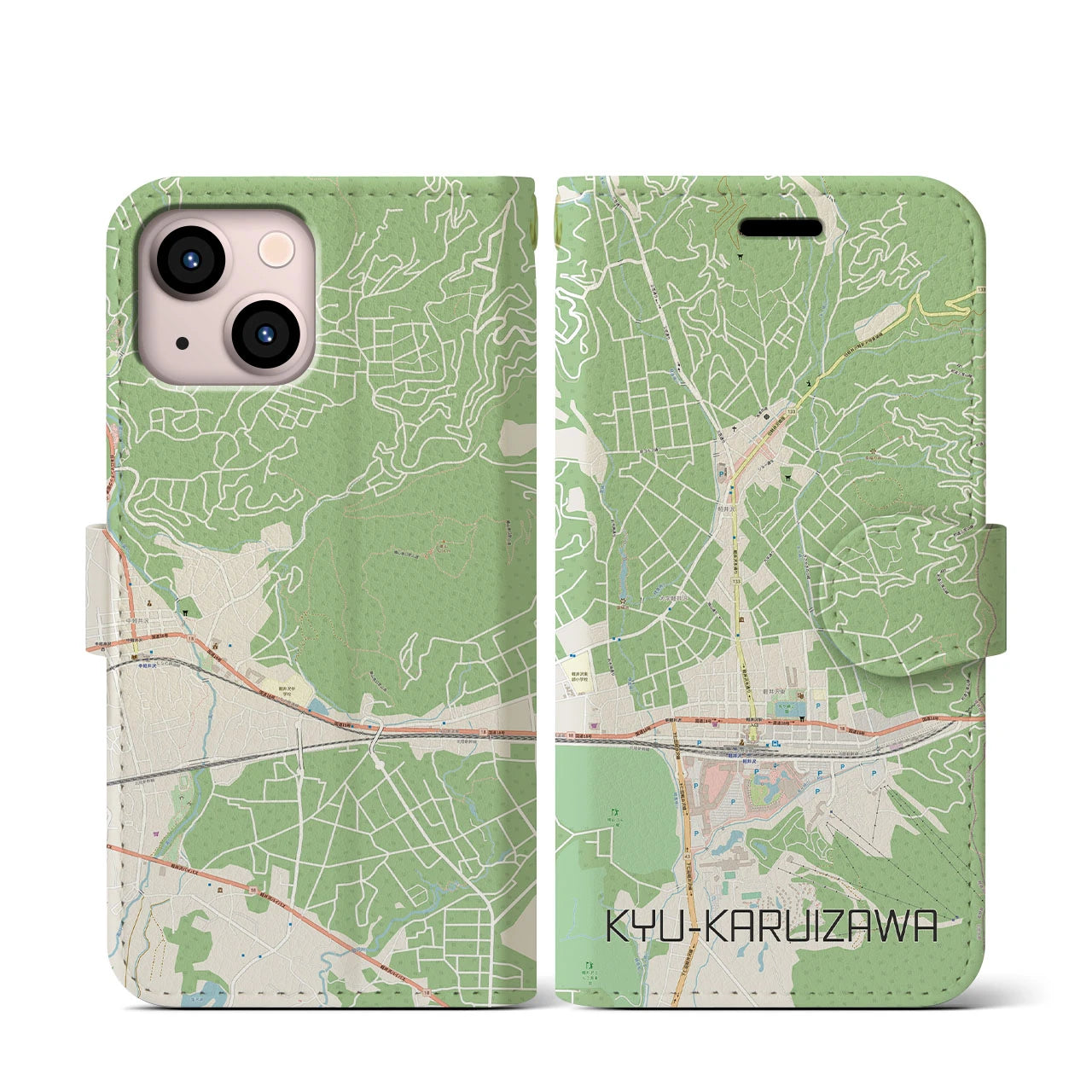 【旧軽井沢(長野県)】地図柄iPhoneケース(手帳タイプ)