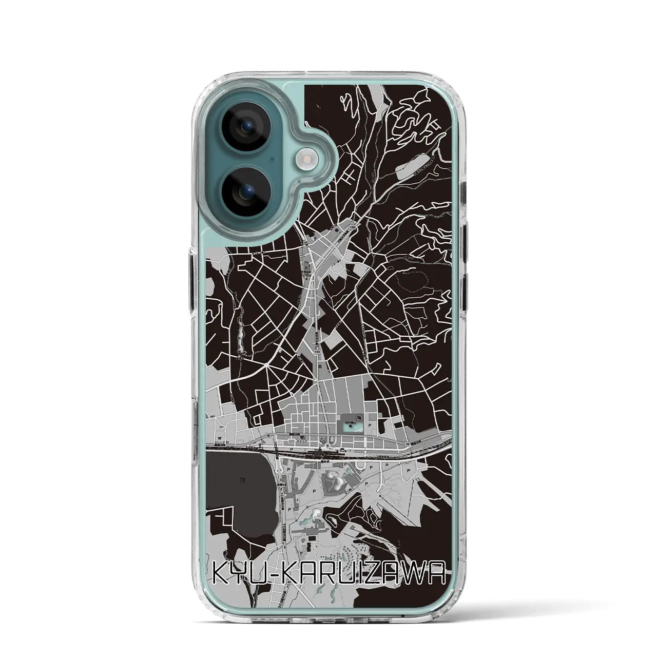 【旧軽井沢(長野県)】地図柄iPhoneケース(MagSafeタイプ)モノトーン・iPhone 16 Pro 用