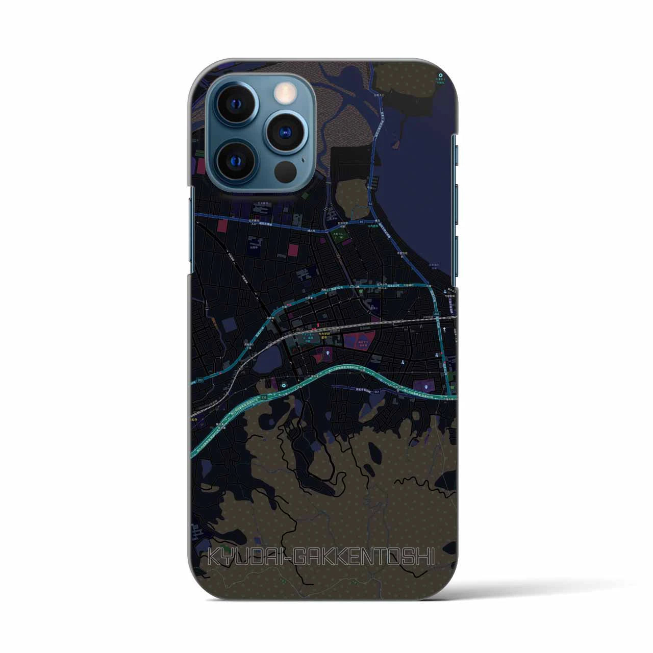 【九大学研都市(福岡県)】地図柄iPhoneケース(バックカバータイプ)