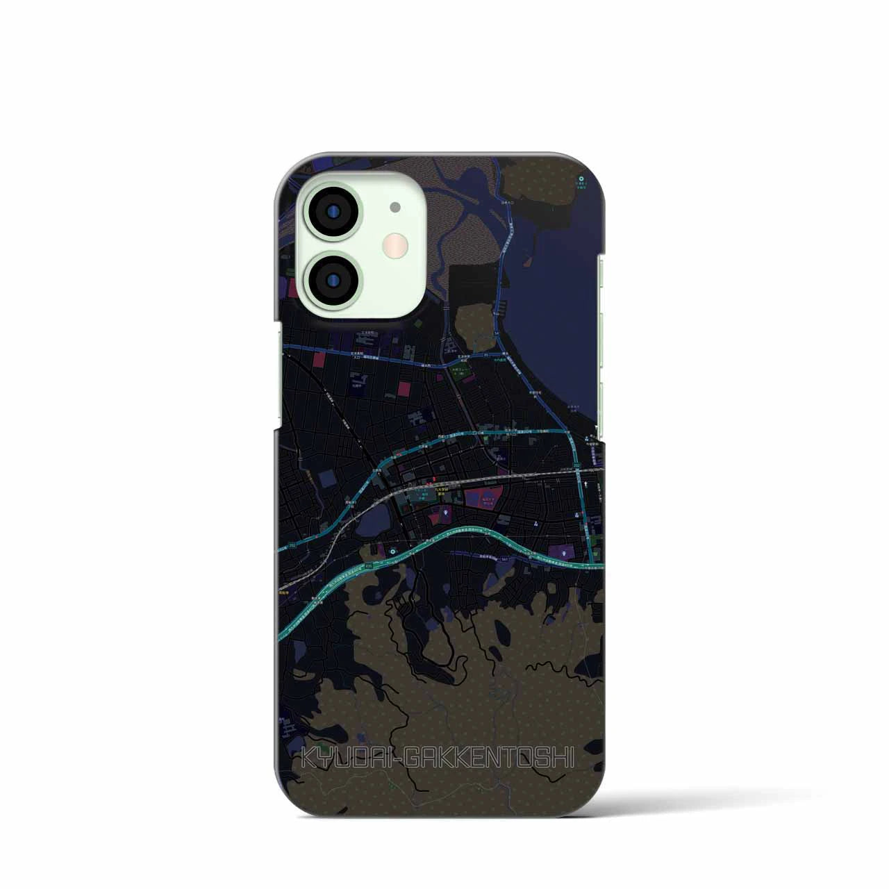 【九大学研都市(福岡県)】地図柄iPhoneケース(バックカバータイプ)