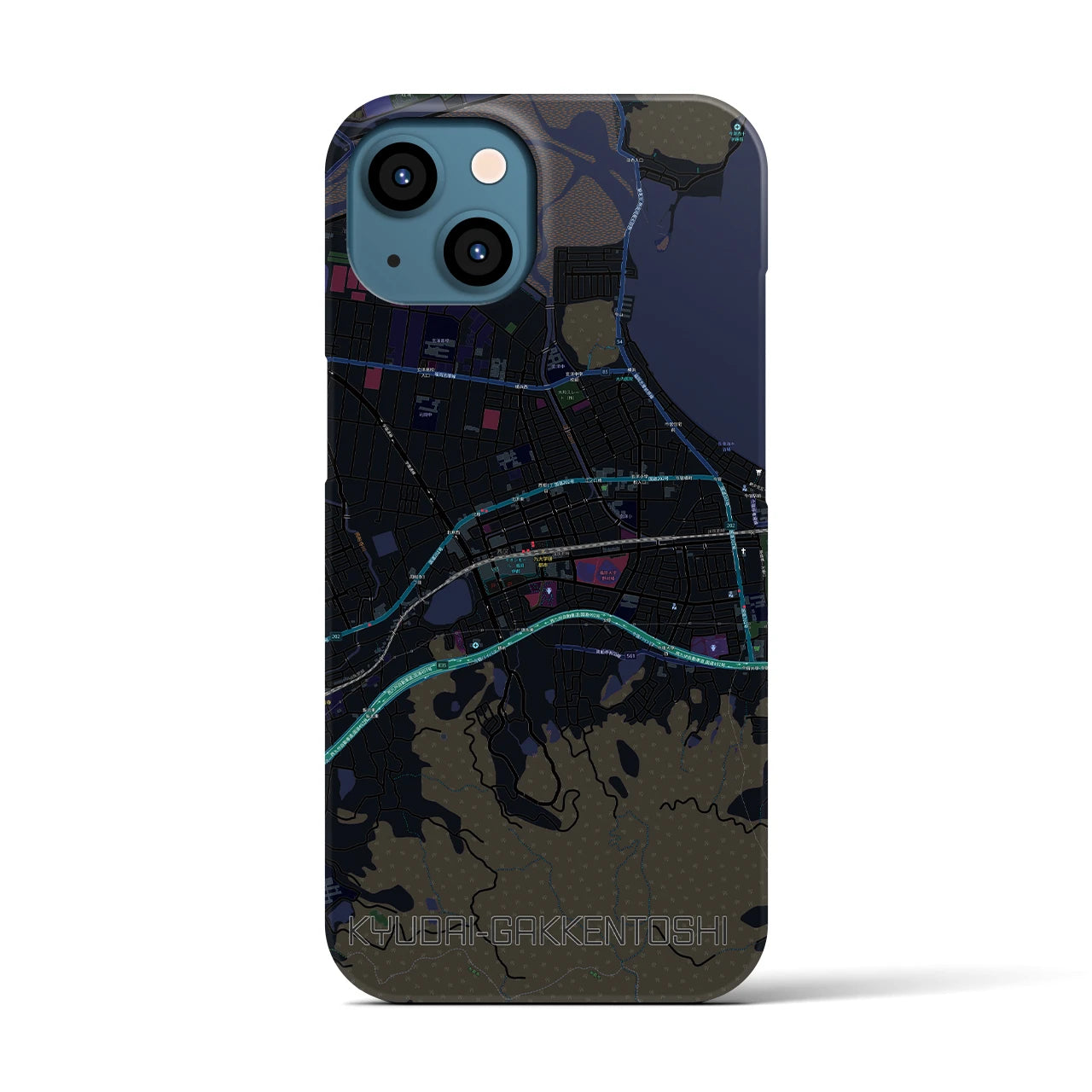 【九大学研都市(福岡県)】地図柄iPhoneケース(バックカバータイプ)