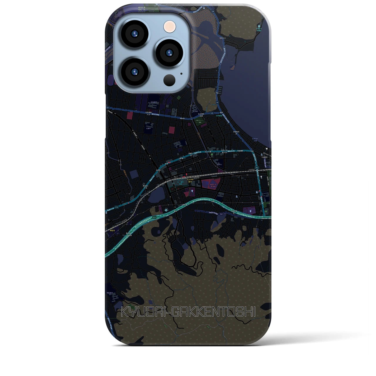 【九大学研都市(福岡県)】地図柄iPhoneケース(バックカバータイプ)