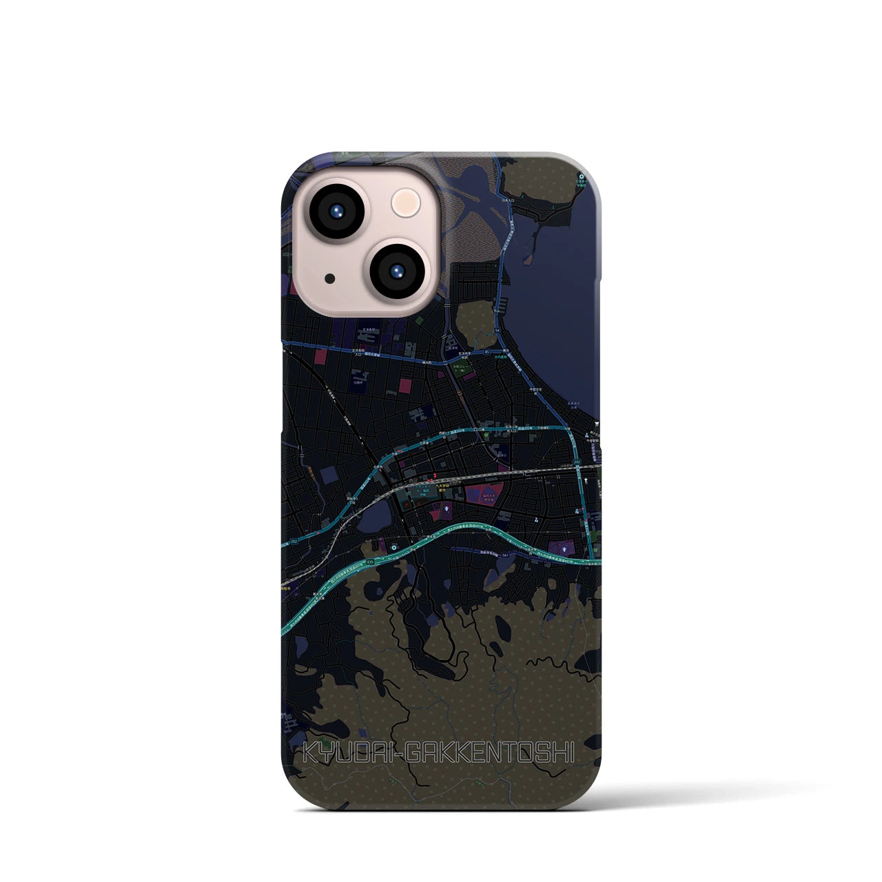 【九大学研都市(福岡県)】地図柄iPhoneケース(バックカバータイプ)