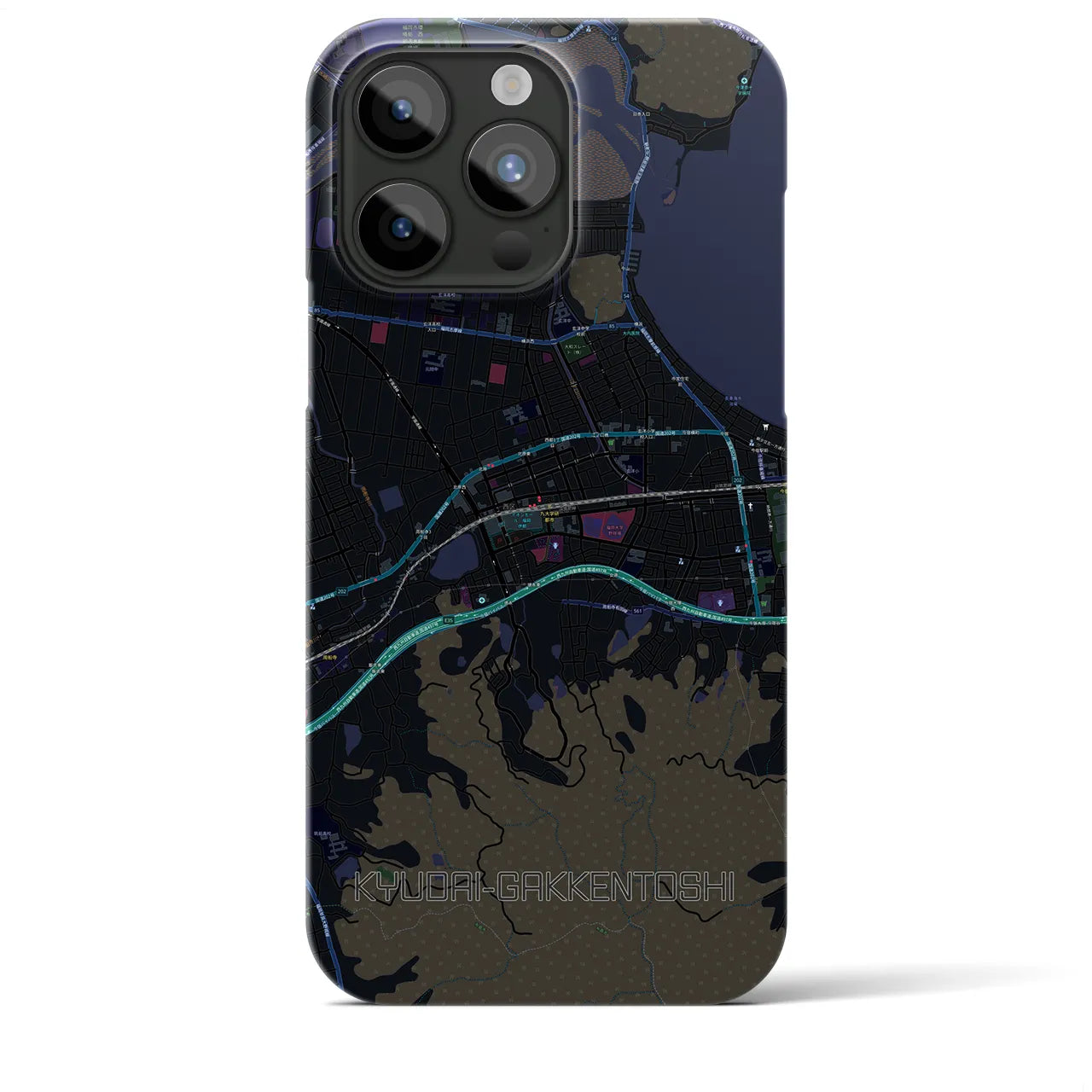 【九大学研都市(福岡県)】地図柄iPhoneケース(バックカバータイプ)