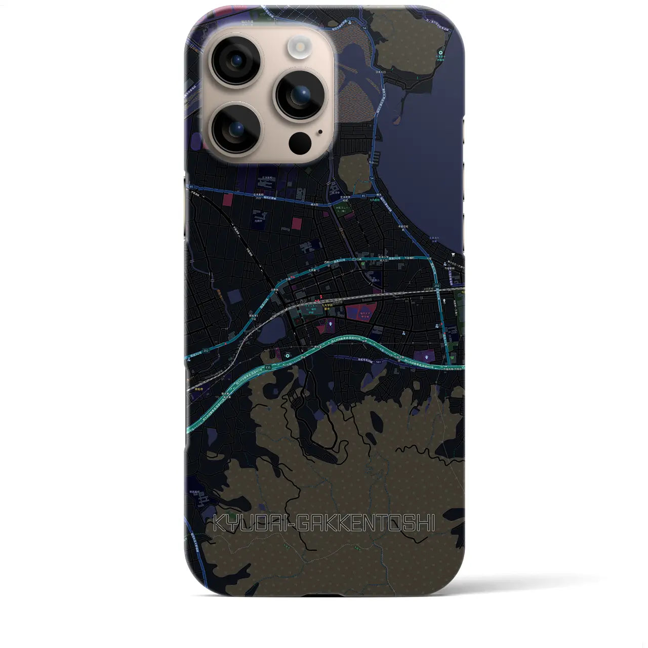 【九大学研都市(福岡県)】地図柄iPhoneケース(バックカバータイプ)