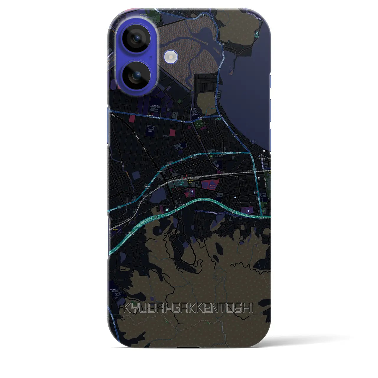 【九大学研都市(福岡県)】地図柄iPhoneケース(バックカバータイプ)