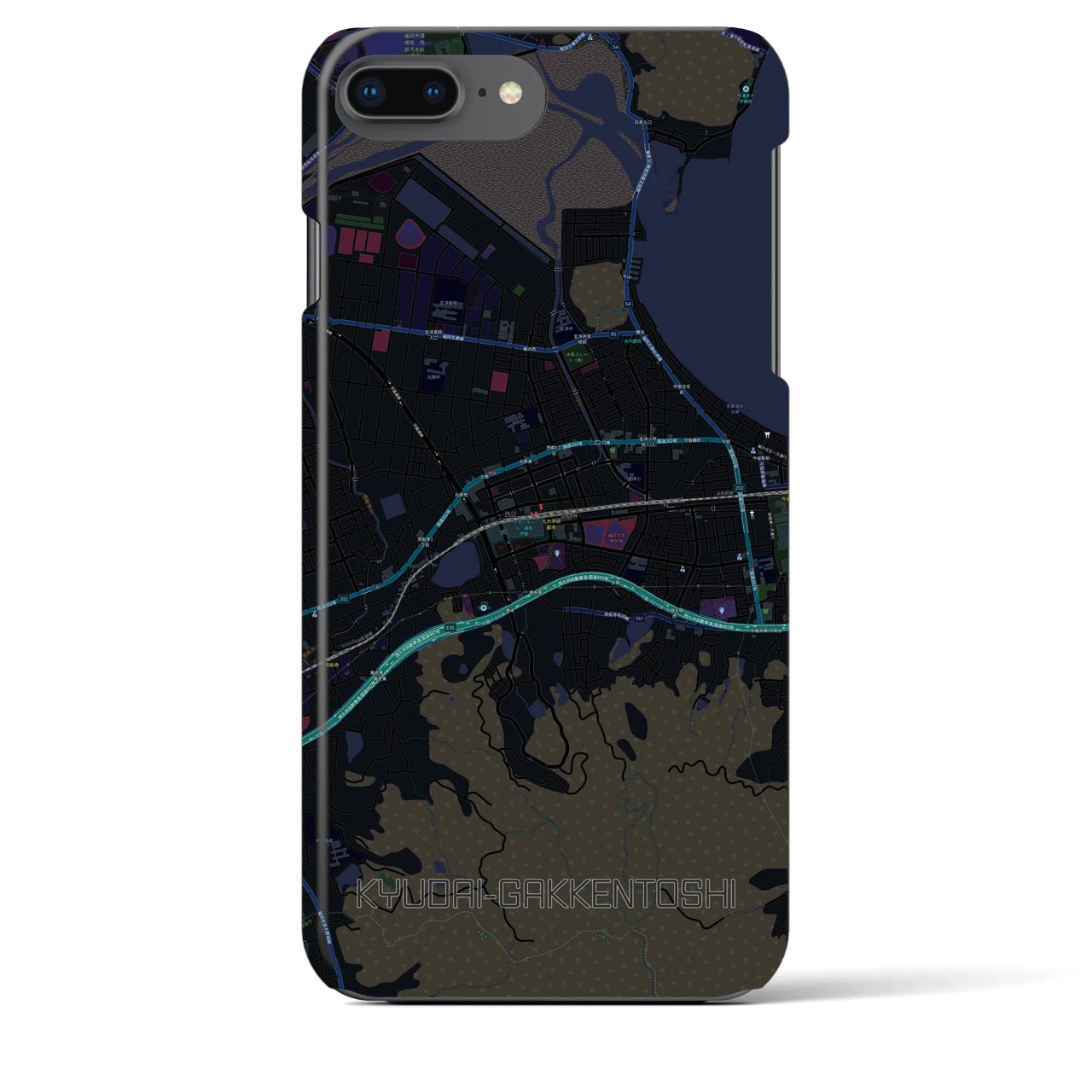 【九大学研都市(福岡県)】地図柄iPhoneケース(バックカバータイプ)