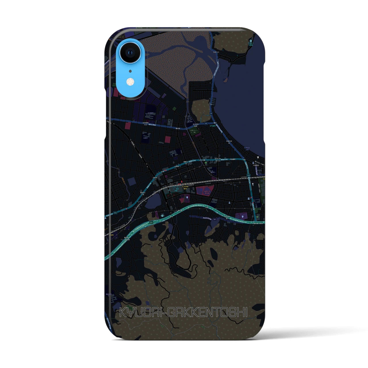 【九大学研都市(福岡県)】地図柄iPhoneケース(バックカバータイプ)
