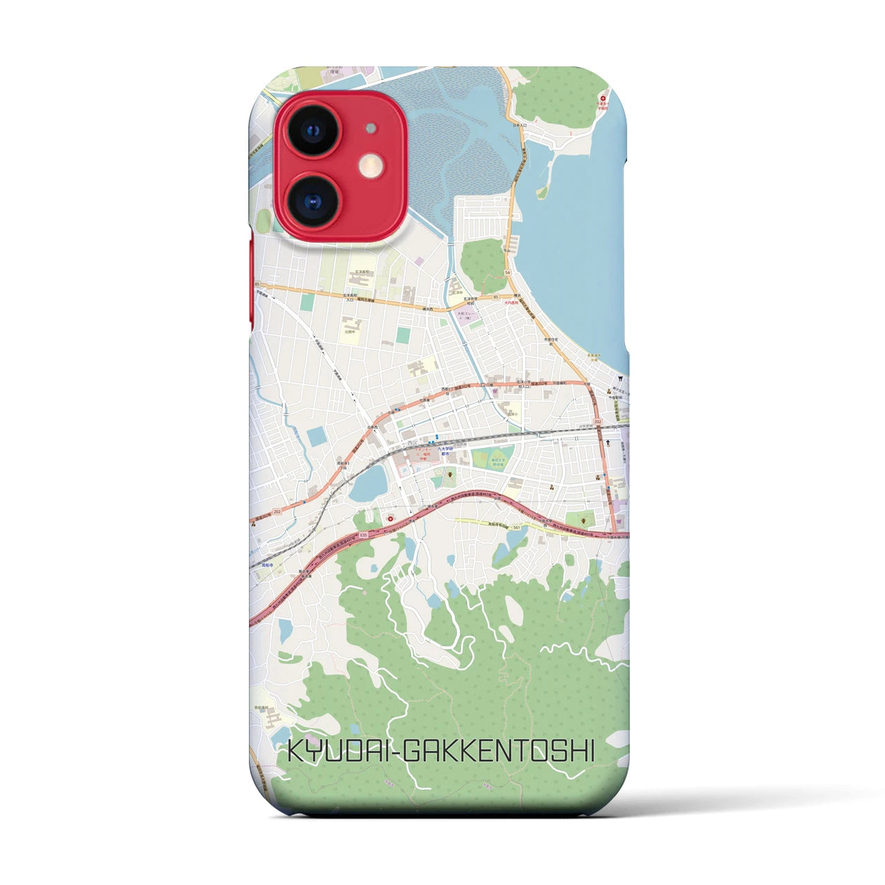【九大学研都市(福岡県)】地図柄iPhoneケース(バックカバータイプ)