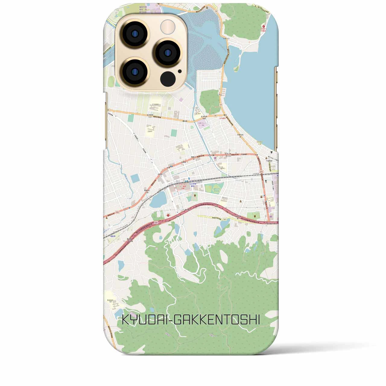 【九大学研都市(福岡県)】地図柄iPhoneケース(バックカバータイプ)