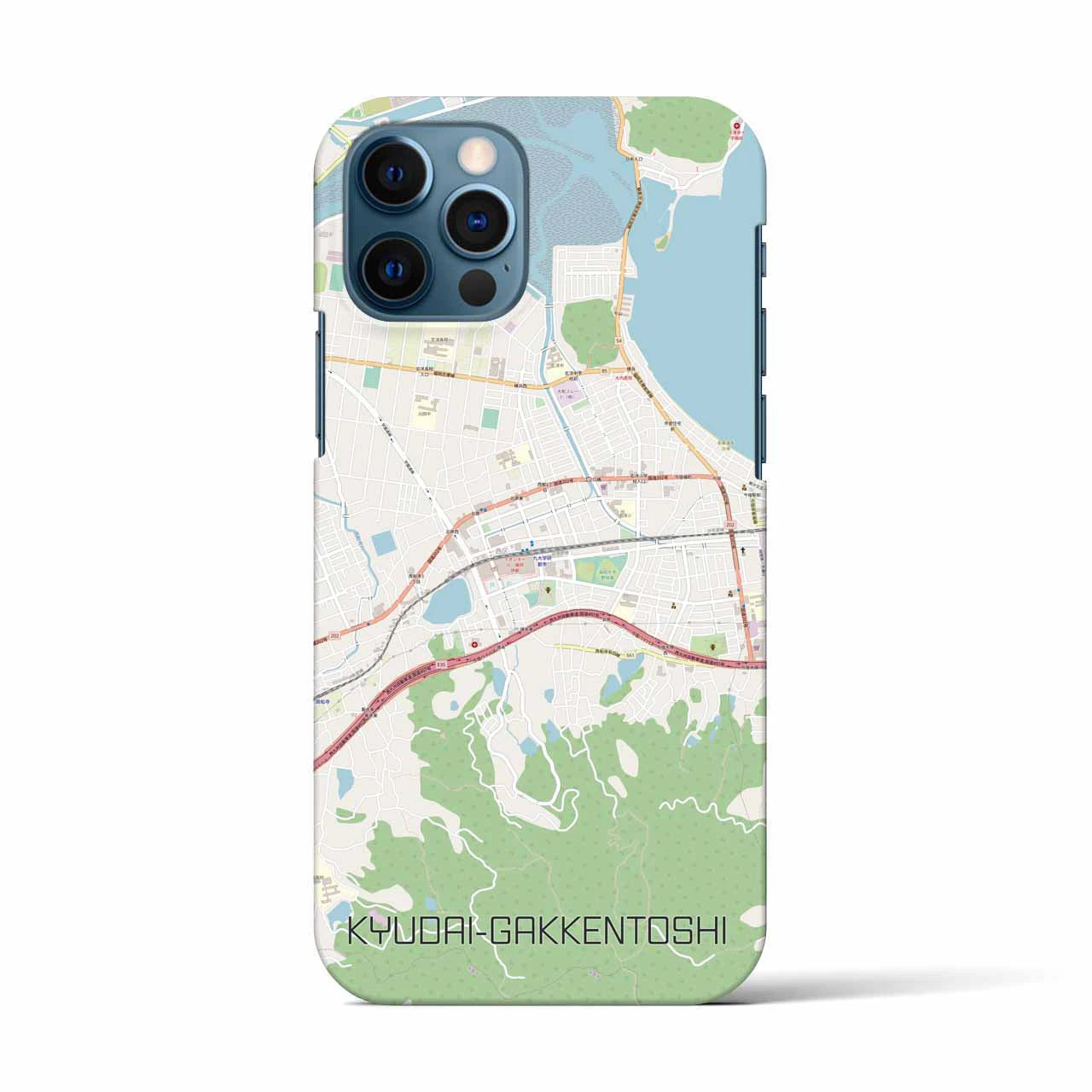 【九大学研都市(福岡県)】地図柄iPhoneケース(バックカバータイプ)