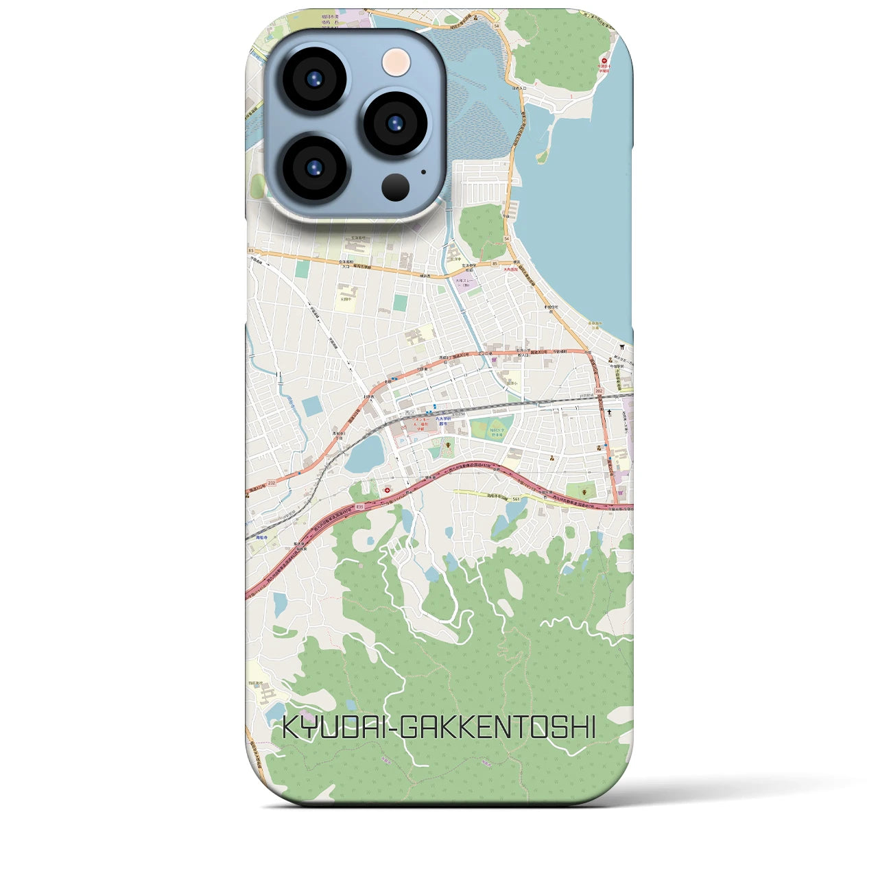 【九大学研都市(福岡県)】地図柄iPhoneケース(バックカバータイプ)