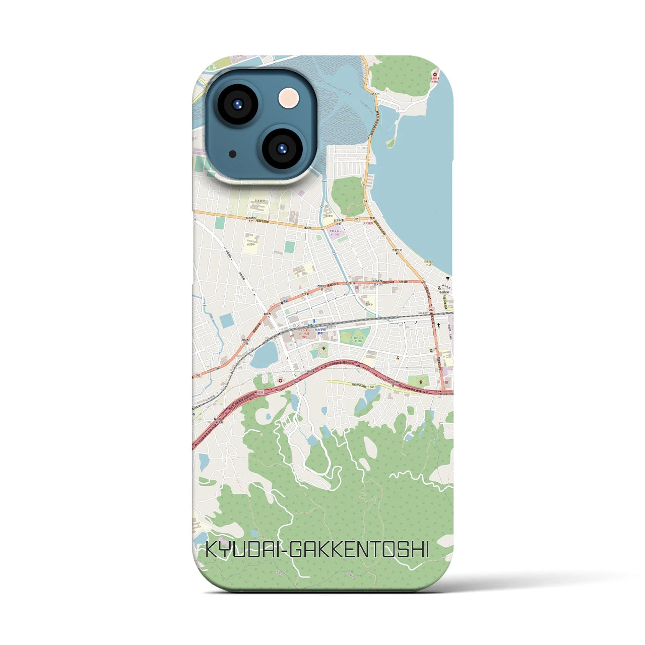 【九大学研都市(福岡県)】地図柄iPhoneケース(バックカバータイプ)