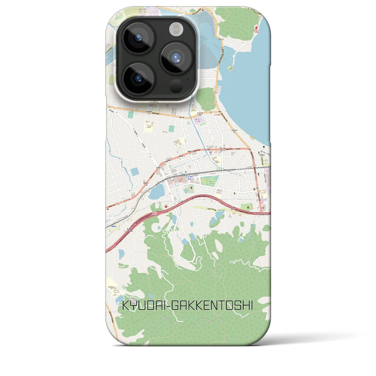 【九大学研都市(福岡県)】地図柄iPhoneケース(バックカバータイプ)